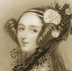 Sepia Portrait of Augusta Ada King (1815 - 1852), Countess of Lovelace